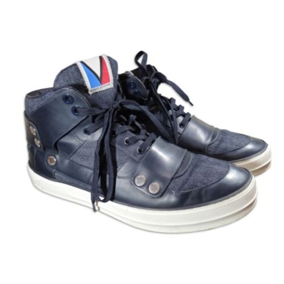 Louis Vuitton Fall/Winter 2012 BLUE GASTON DENIM LV Cup High Top Sneaker US 8 - Picture 1 of 10